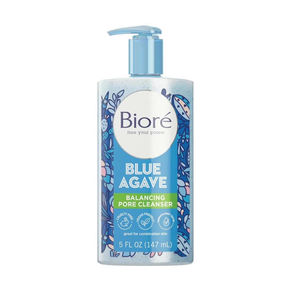 New Biore Blue Agave Balancing Pore Cleanser For Combination Skin 5 oz Disc.